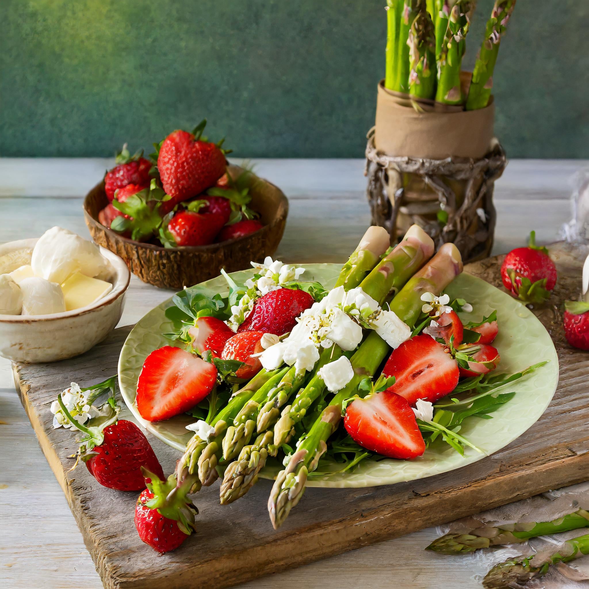 Frühlingserwachen: Spargelsalat mit Erdbeeren und Ziegenkäse
