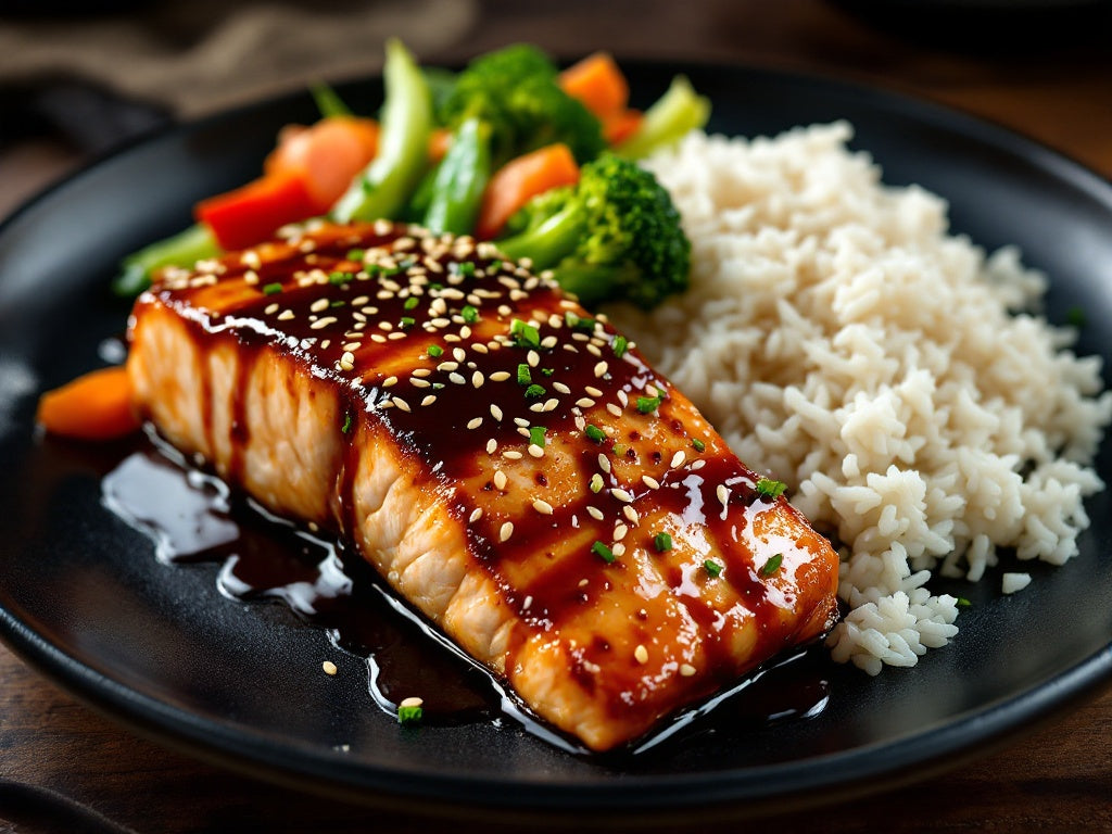 Japanischer Teriyaki-Lachs mit Sesam-Gemüse