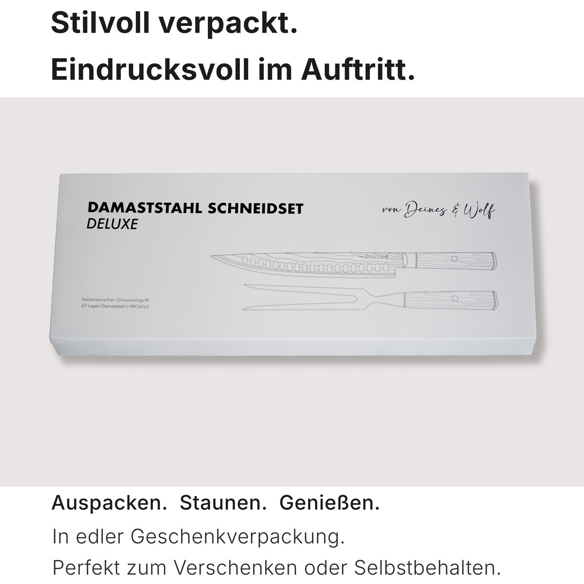 Design verpackung Schneidset Geschenk