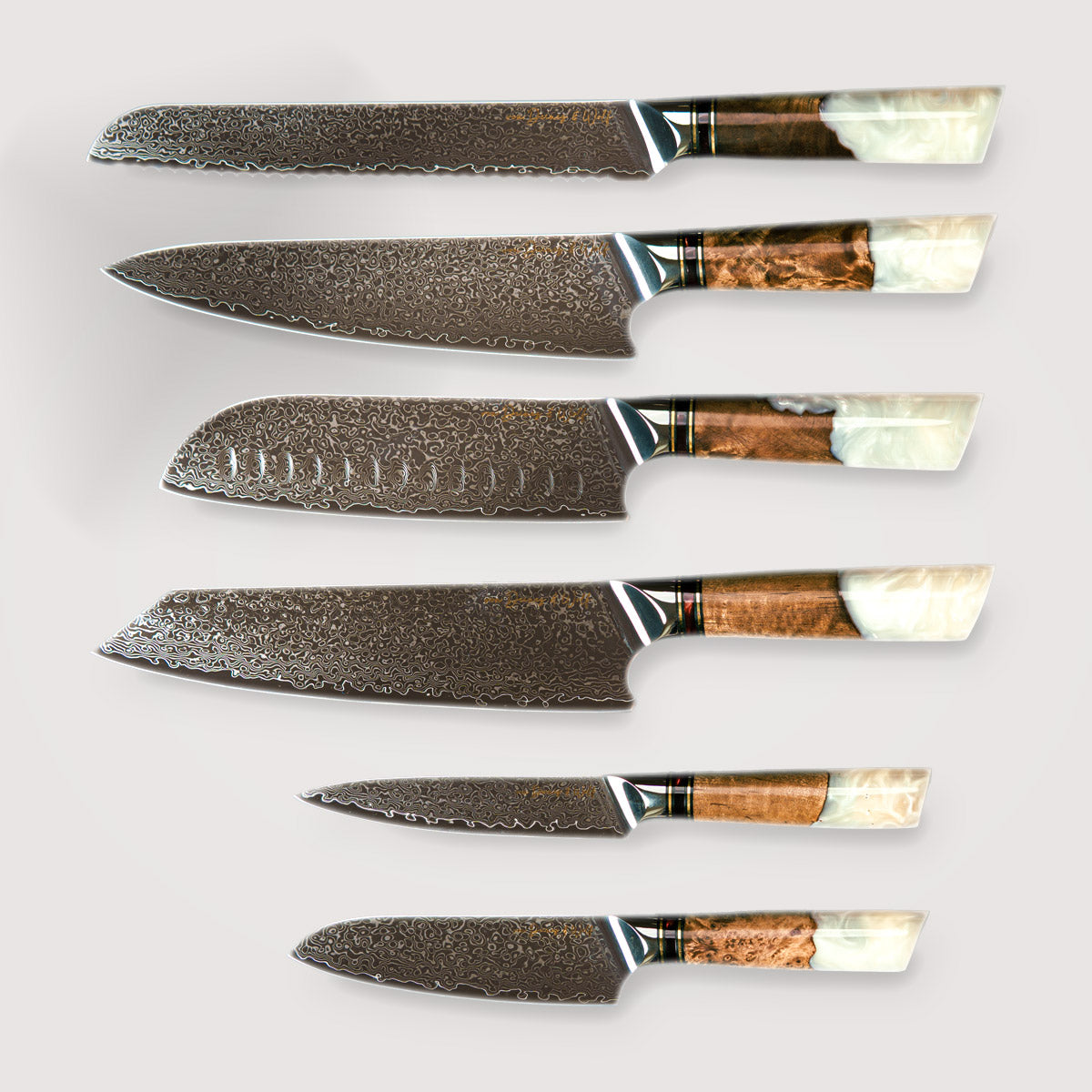 Messerset kaufen Damast Resin 6 teilig