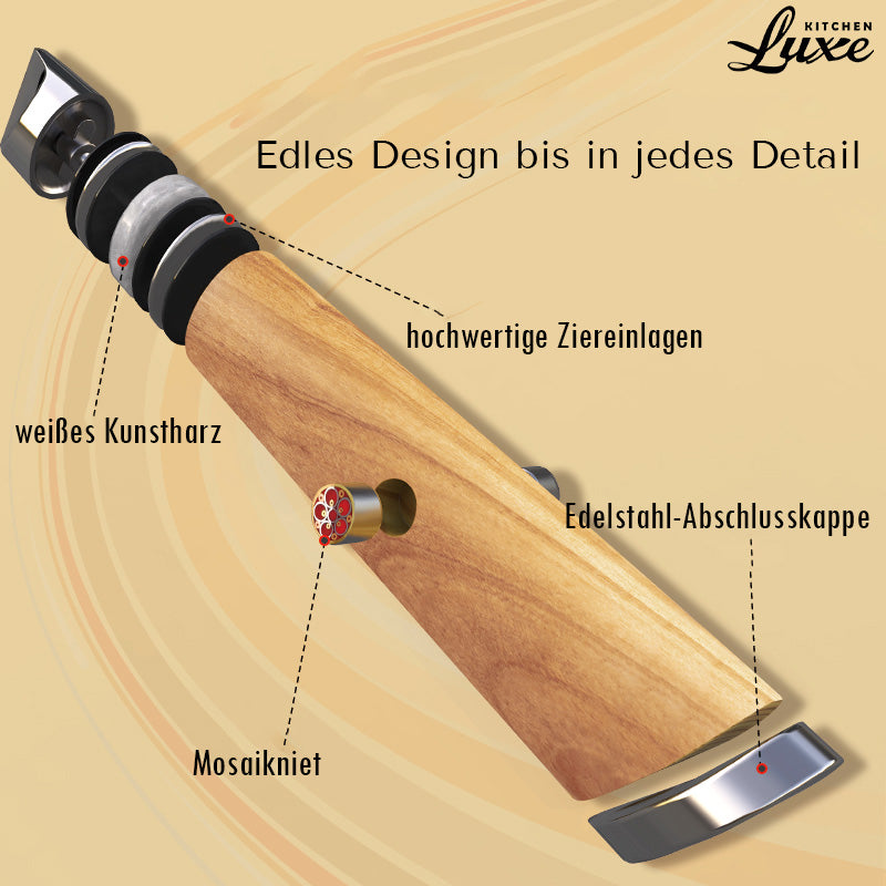 33 cm Damast-Brotmesser "Olive"