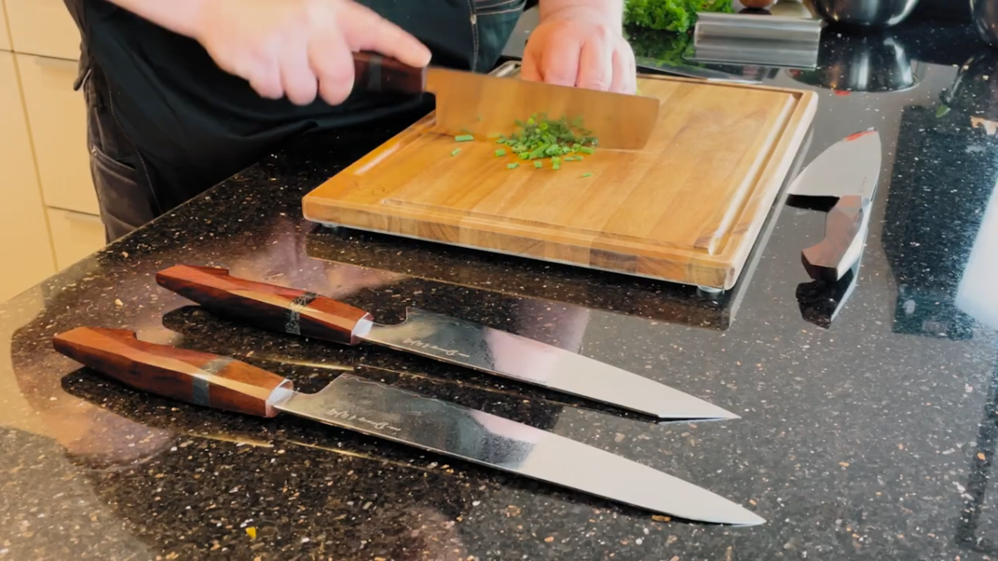 Damastmesser in Aktion