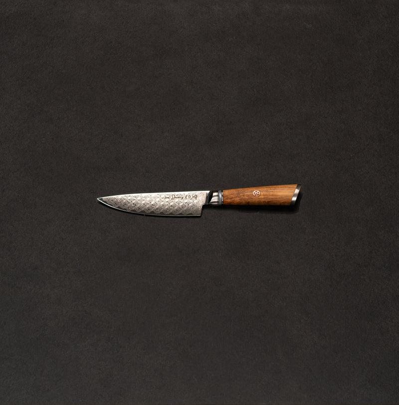 Damastmesser Universalmesser mit Olivenholzgriff