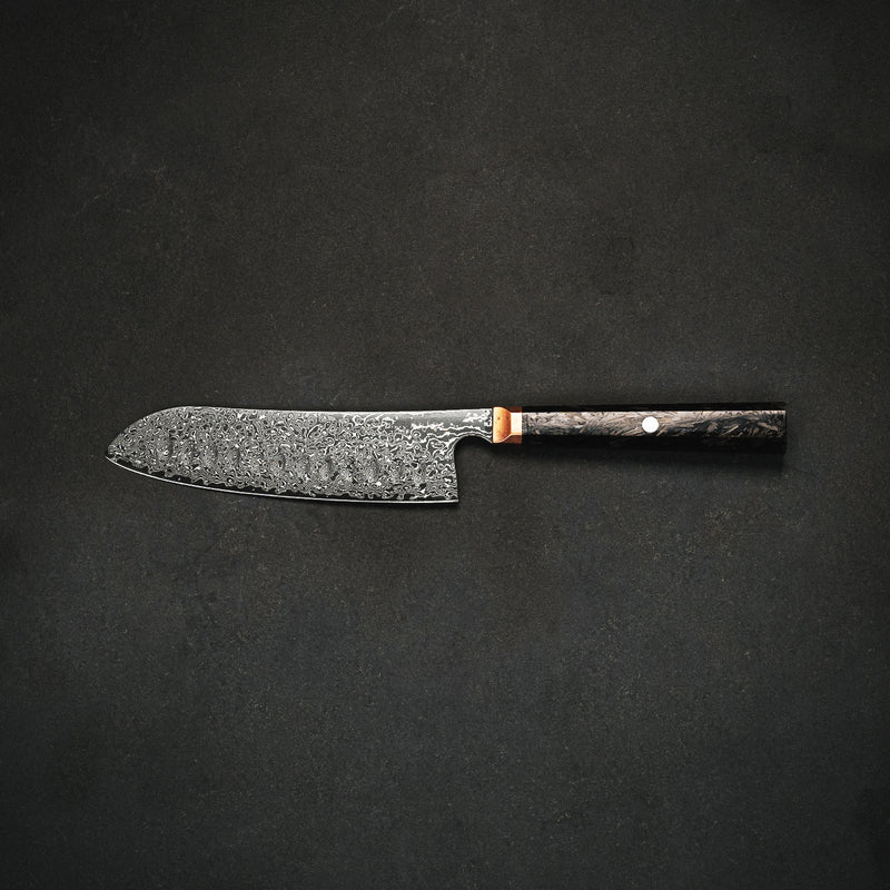 asiatisches Damastmesser Produktfoto Santokumesser