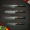 Damastmesser Messerset Suisen Produktfoto, asiatisches Messerset, japanische Messer