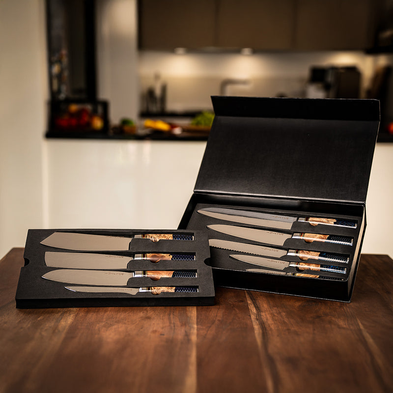 Damastmesser Set Honey in Geschenkverpackung