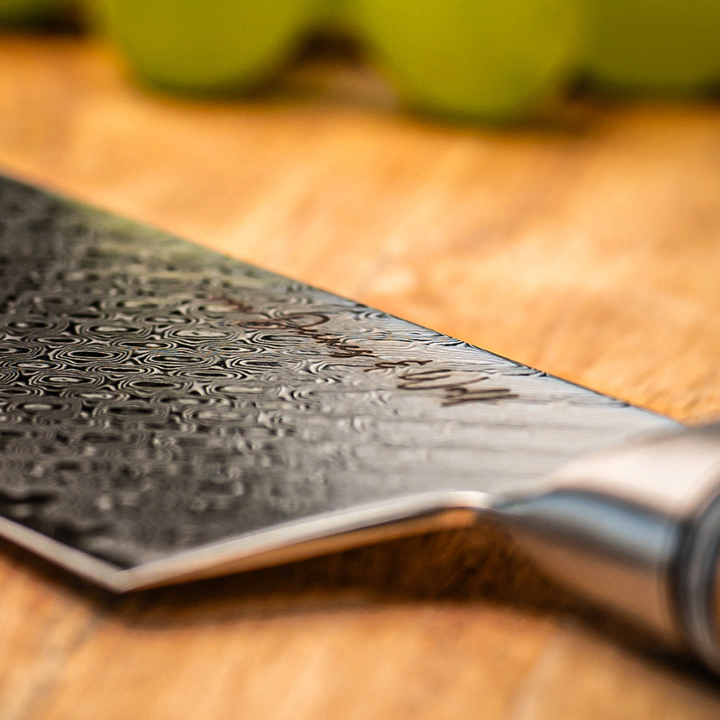 Damastmesserset "Olive" inkl. Messerhalter Ashcube