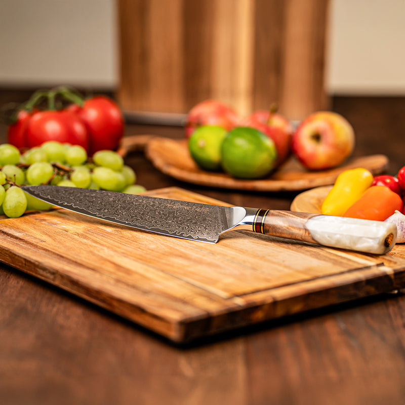 Damastmesserset „Resin“ inkl. Messerhalter