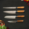Damastmesserset Olive mit Brotmesser und Universalmesser
