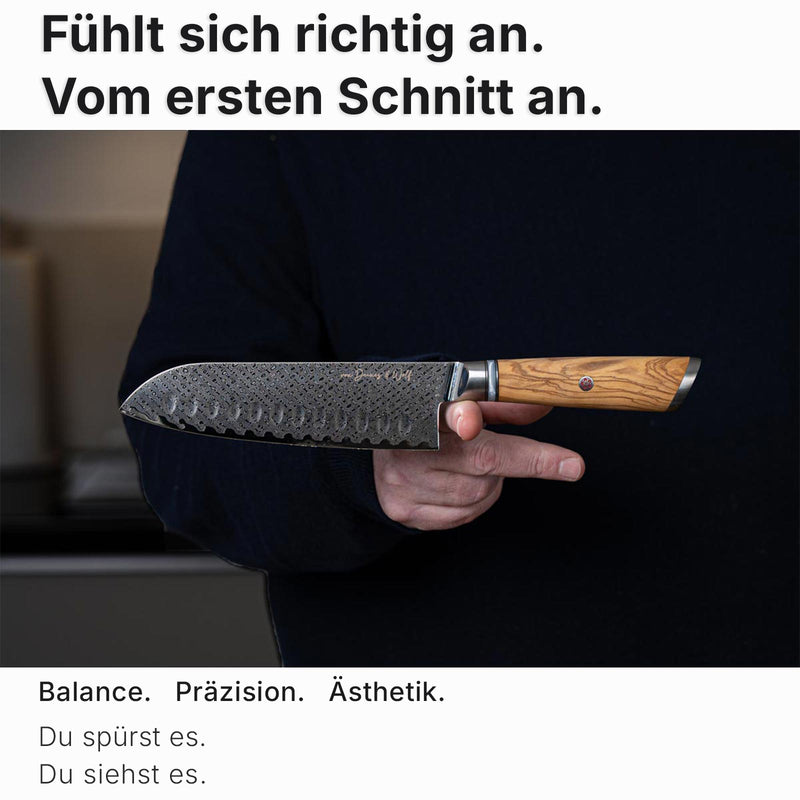 Damastmesser sind perfekt ausbalanciert für ermüdungsfreies Arbeiten
