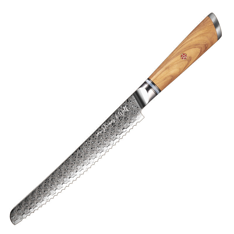 33 cm Damast-Brotmesser "Olive"