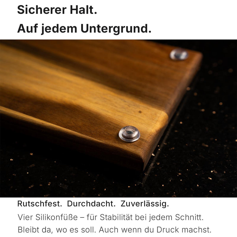Akazien Schneidebrett-Set – 3-teilig mit Halter