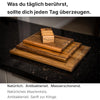 3er Schneidbrettset aus Akazienholz mit Halter
